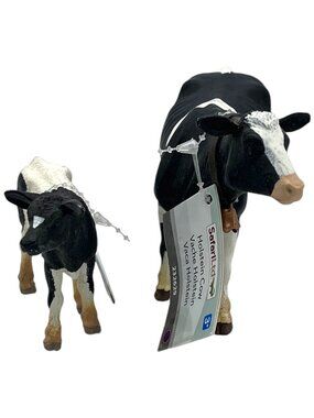 Safari Ltd Holstein Cow Calf Figures Farm Animal Set 2 NWT Dairy